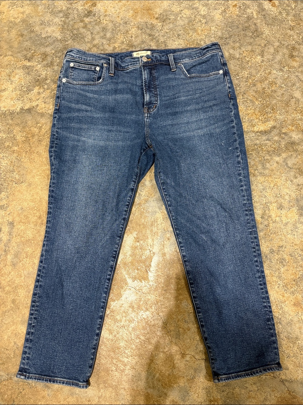 Madewell the Perfect Vintage Straight Jean 32 petite 36 X 26” crop hem blue
